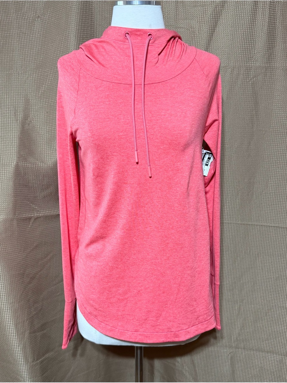 Athleta Coral Pink Hooded Long Sleeve Pullover